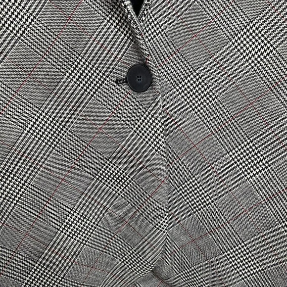 Paule Ka Paris Women's 8 Single Button Virgin Wool Blazer Gray Plaid‎ - Picture 3 of 7